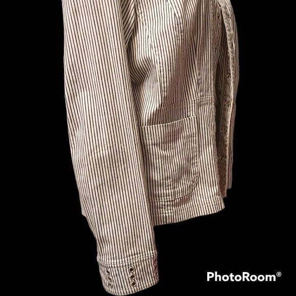 Spartelle Lightweight Cotton Blend Pinstripe Jacket Women's Size Small - Picture 3 of 7
